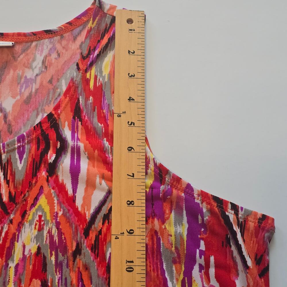 Susan Graver Top Womens Plus Size 1X Multicolor Liquid Knit Sleeveless Colorful - Picture 7 of 9